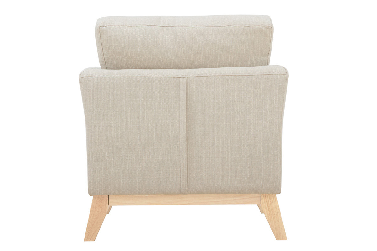 Poltrona scandinava effetto velluto color beige OSLO