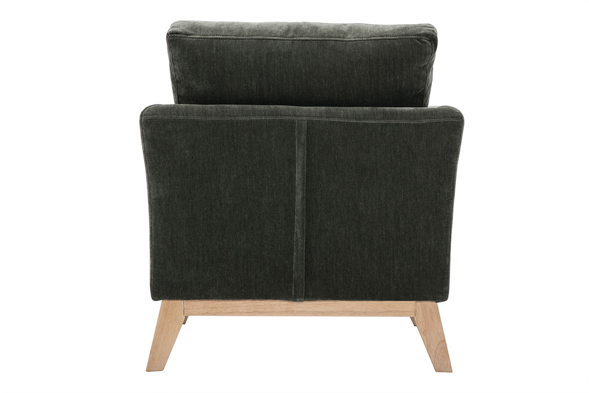 Poltrona scandinava effetto velluto color khaki OSLO