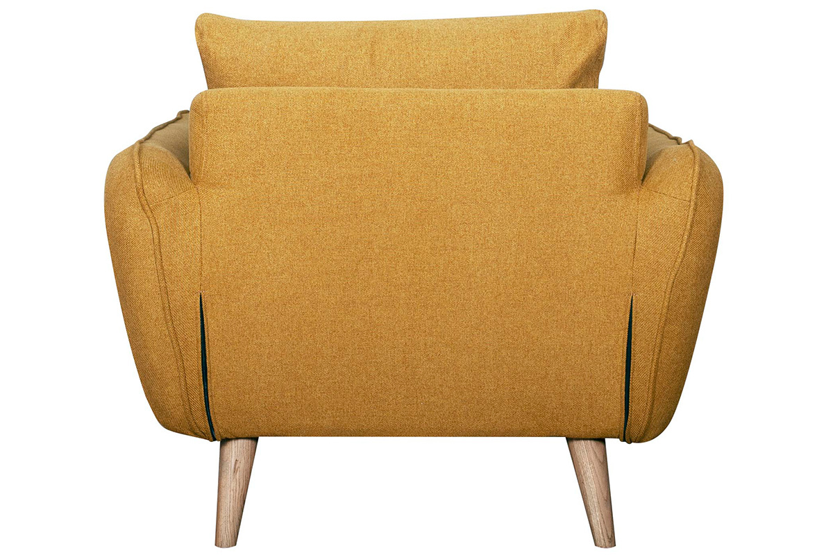 Poltrona scandinava giallo cumino e legno CREEP