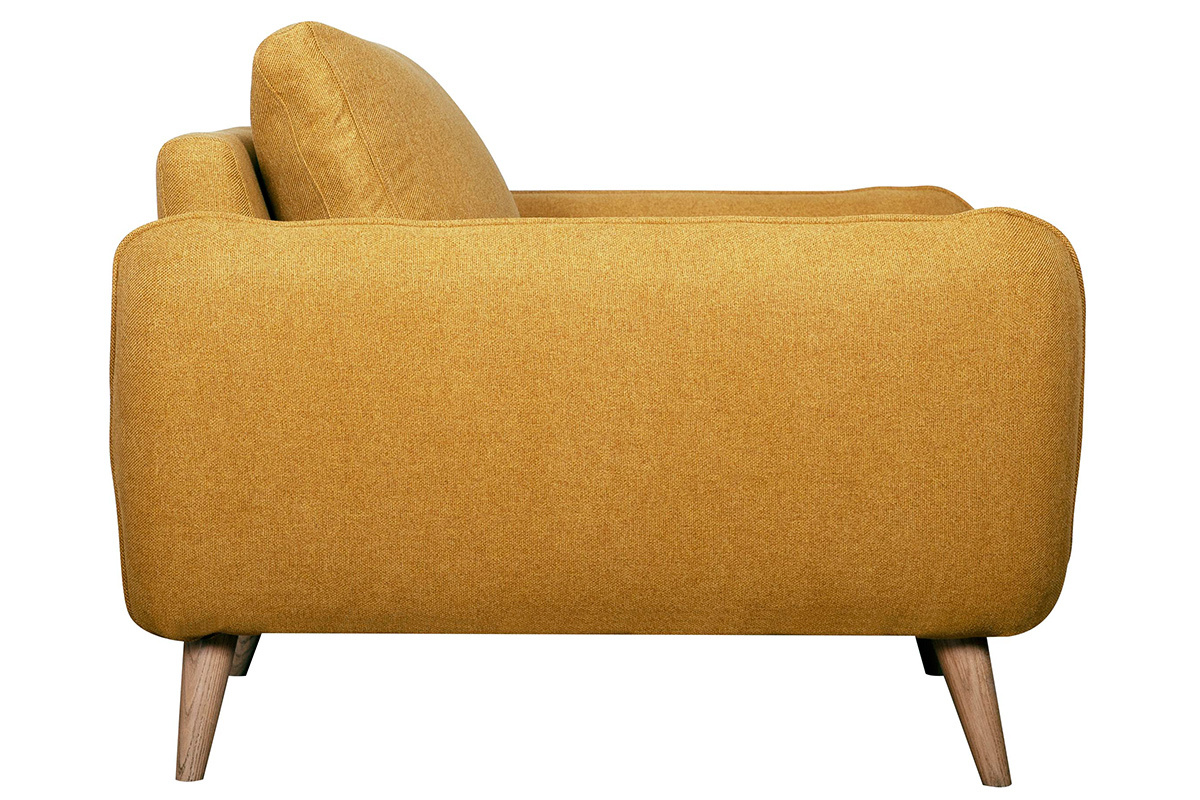 Poltrona scandinava giallo cumino e legno CREEP