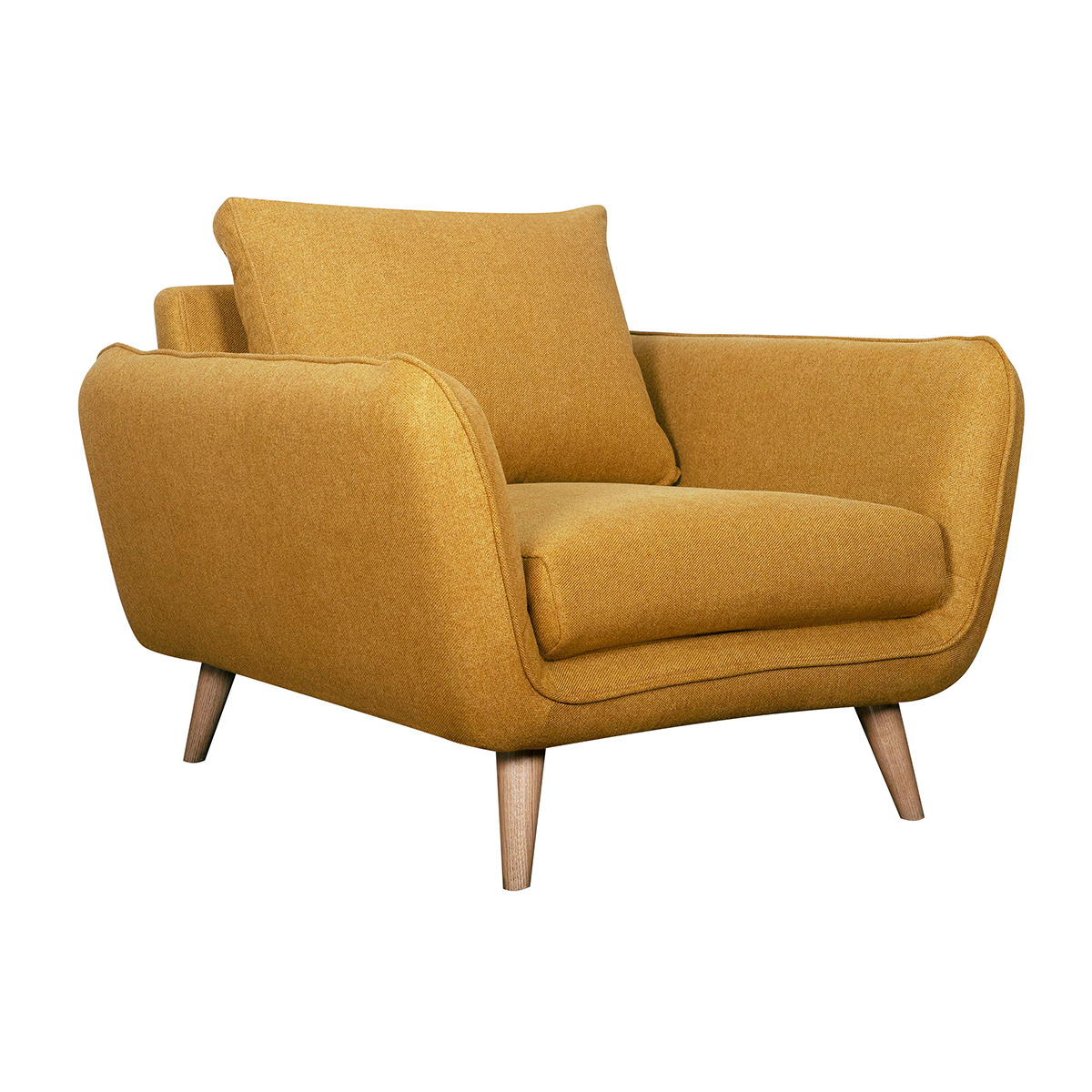 Poltrona scandinava giallo cumino e legno CREEP