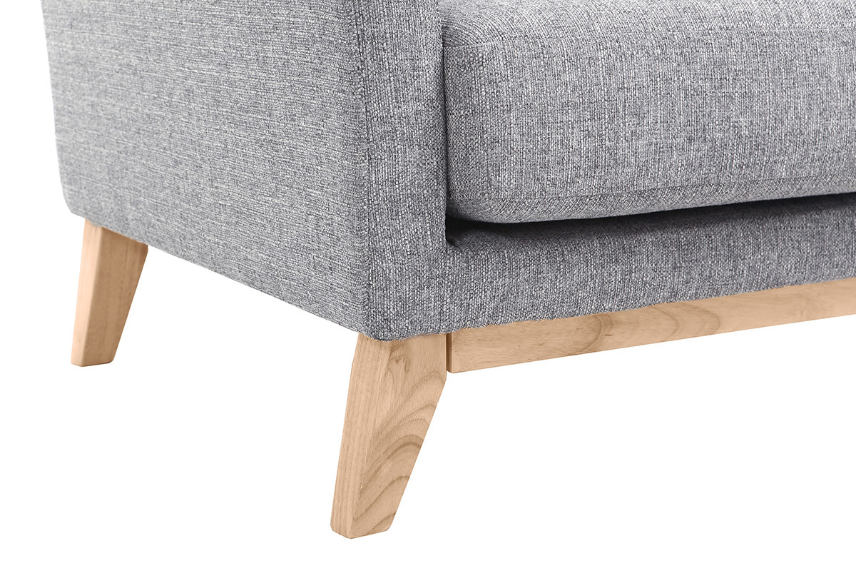 Poltrona scandinava grigio chiaro piedi in legno chiaro OSLO