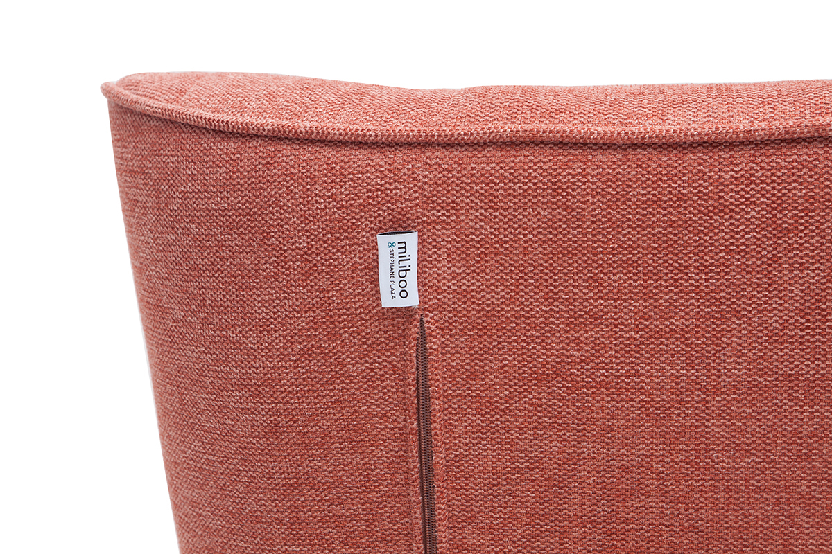 Poltrona scandinava in tessuto effetto velluto terracotta AVERY