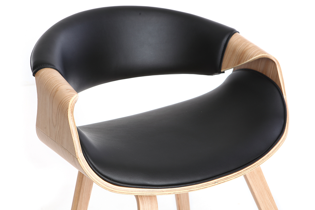 Poltrona scandinava nero e legno chiaro ARAMIS