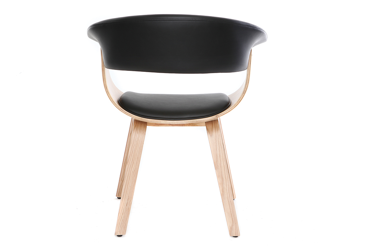 Poltrona scandinava nero e legno chiaro OKTAV