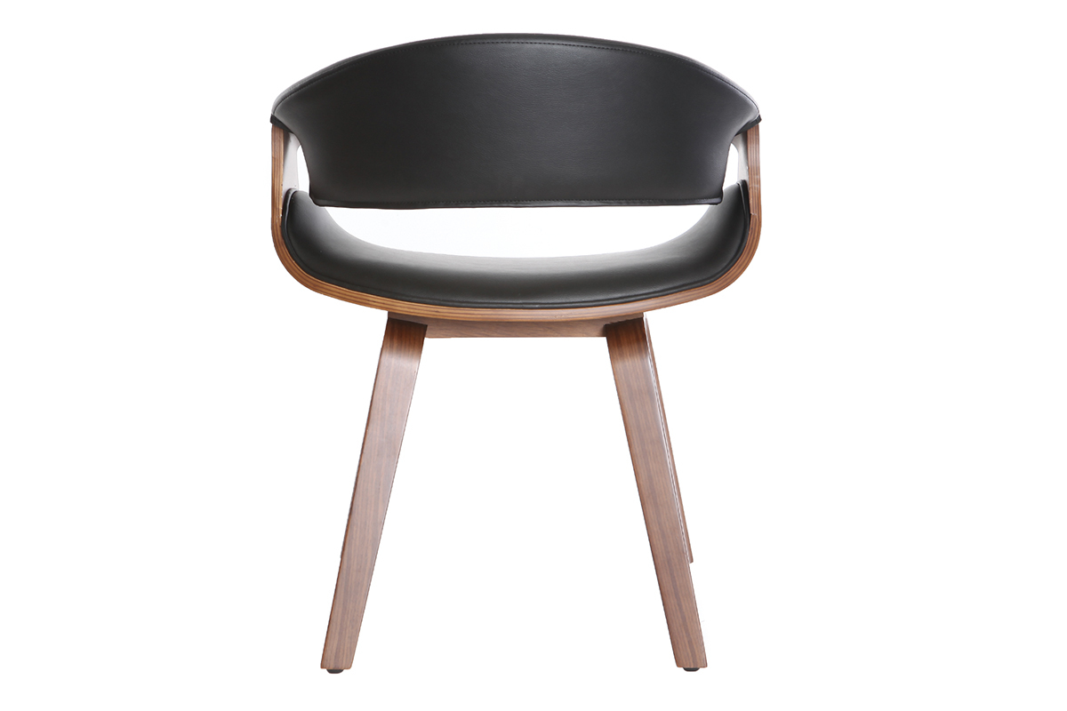 Poltrona scandinava nero e legno scuro ARAMIS