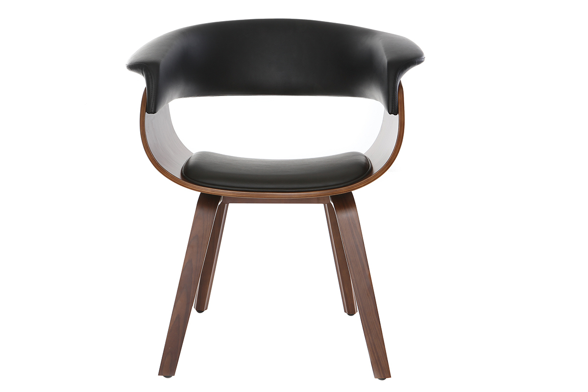 Poltrona scandinava nero e legno scuro OKTAV