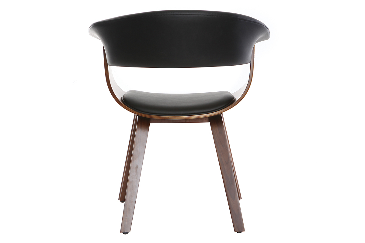 Poltrona scandinava nero e legno scuro OKTAV