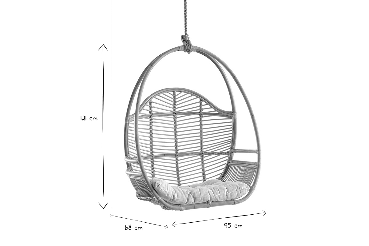 Poltrona sospesa in rattan GALON