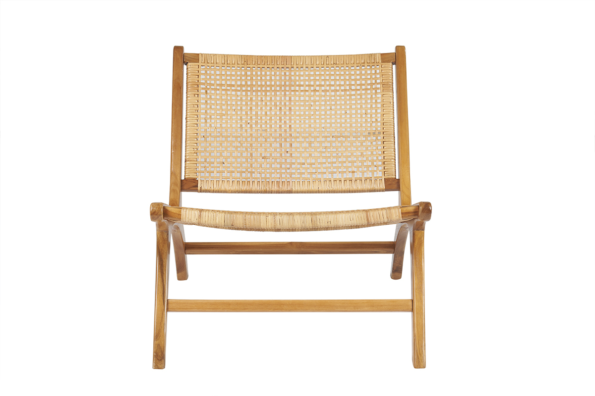 Poltrona teak e rattan naturale HAMMA