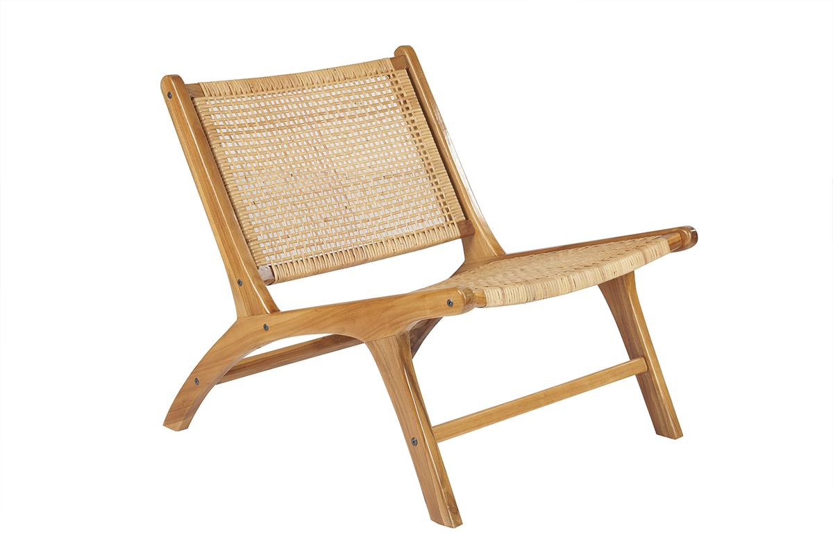 Poltrona teak e rattan naturale HAMMA