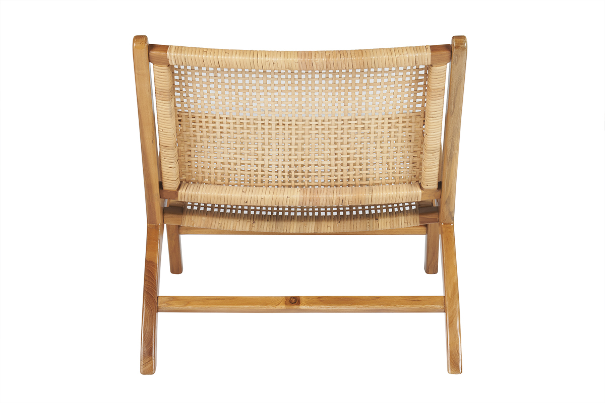 Poltrona teak e rattan naturale HAMMA