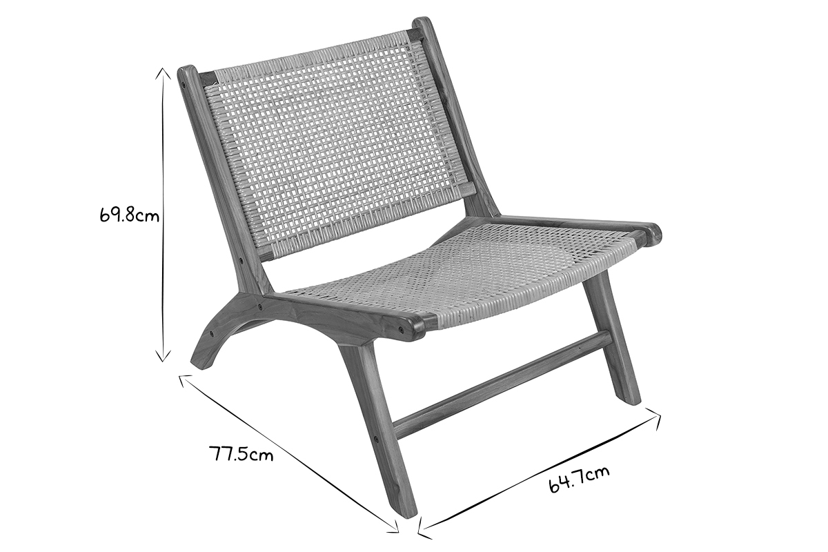 Poltrona teak e rattan naturale HAMMA