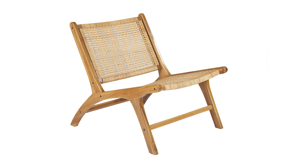 Poltrona teak e rattan naturale HAMMA