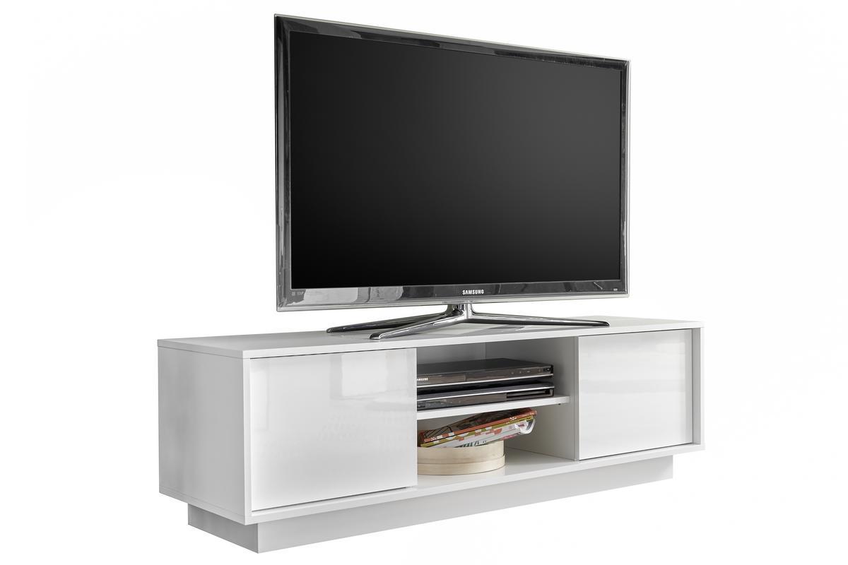 Porta tv di design COMO laccato bianco L138 cm