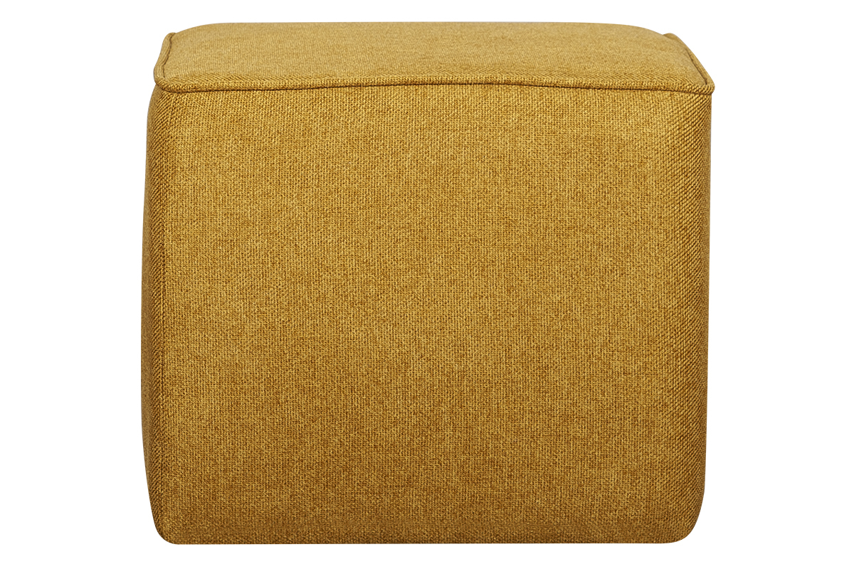 Pouf design quadrato in tessuto giallo cumino PAVE