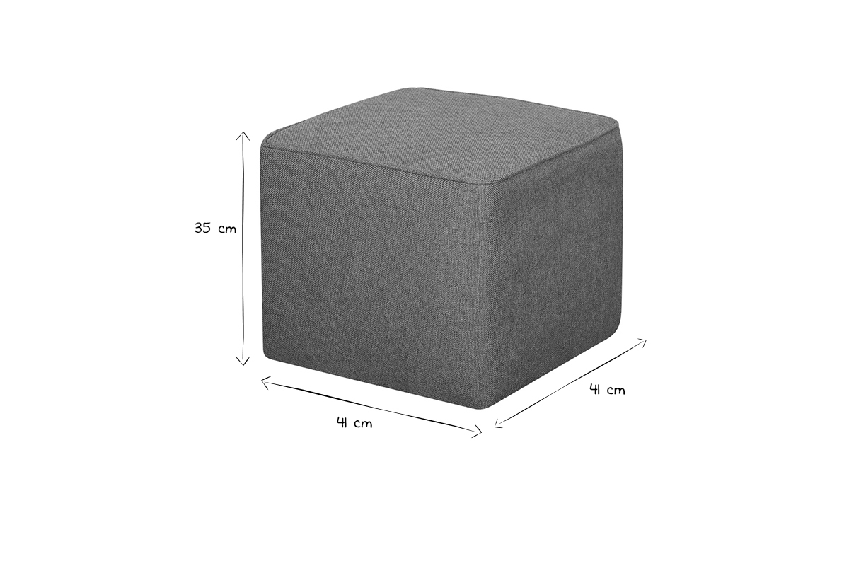 Pouf design quadrato in tessuto giallo cumino PAVE