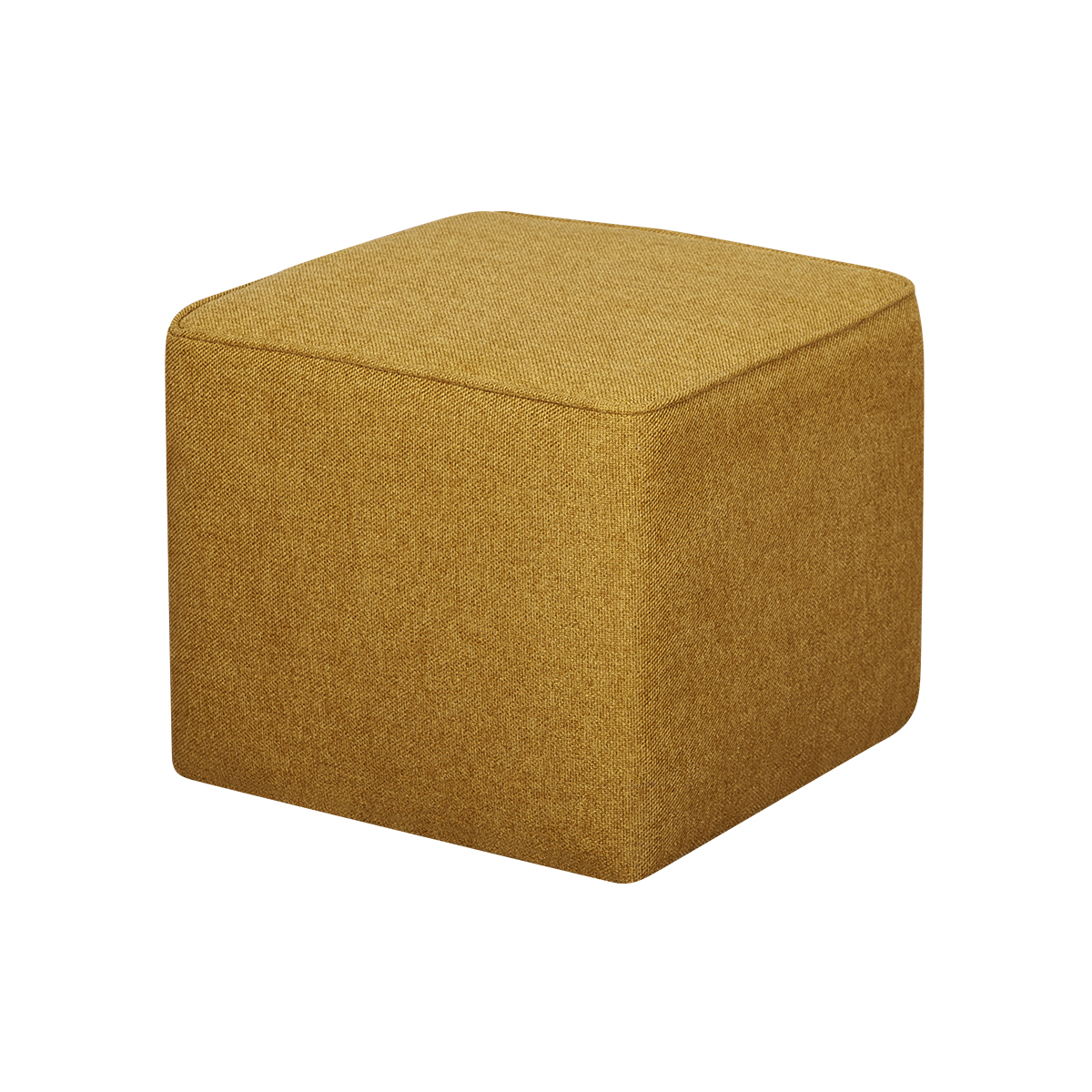 Pouf design quadrato in tessuto giallo cumino PAVE