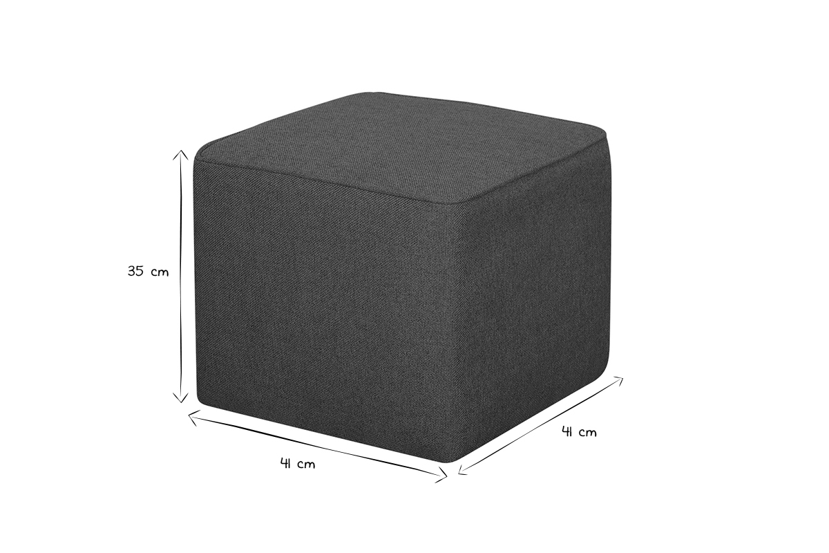 Pouf design quadrato in tessuto kaki PAVE