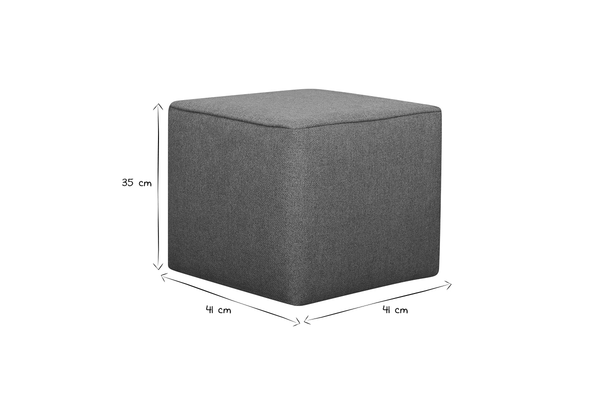 Pouf design quadrato in tessuto mattone PAVE