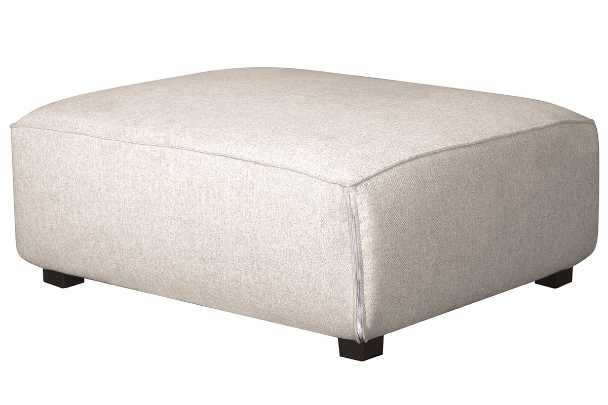 Pouf modulo di divano in tessuto beige PLURIEL