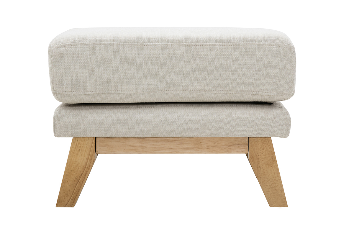 Pouf poggiapiedi scandinavo sfoderabile beige OSLO