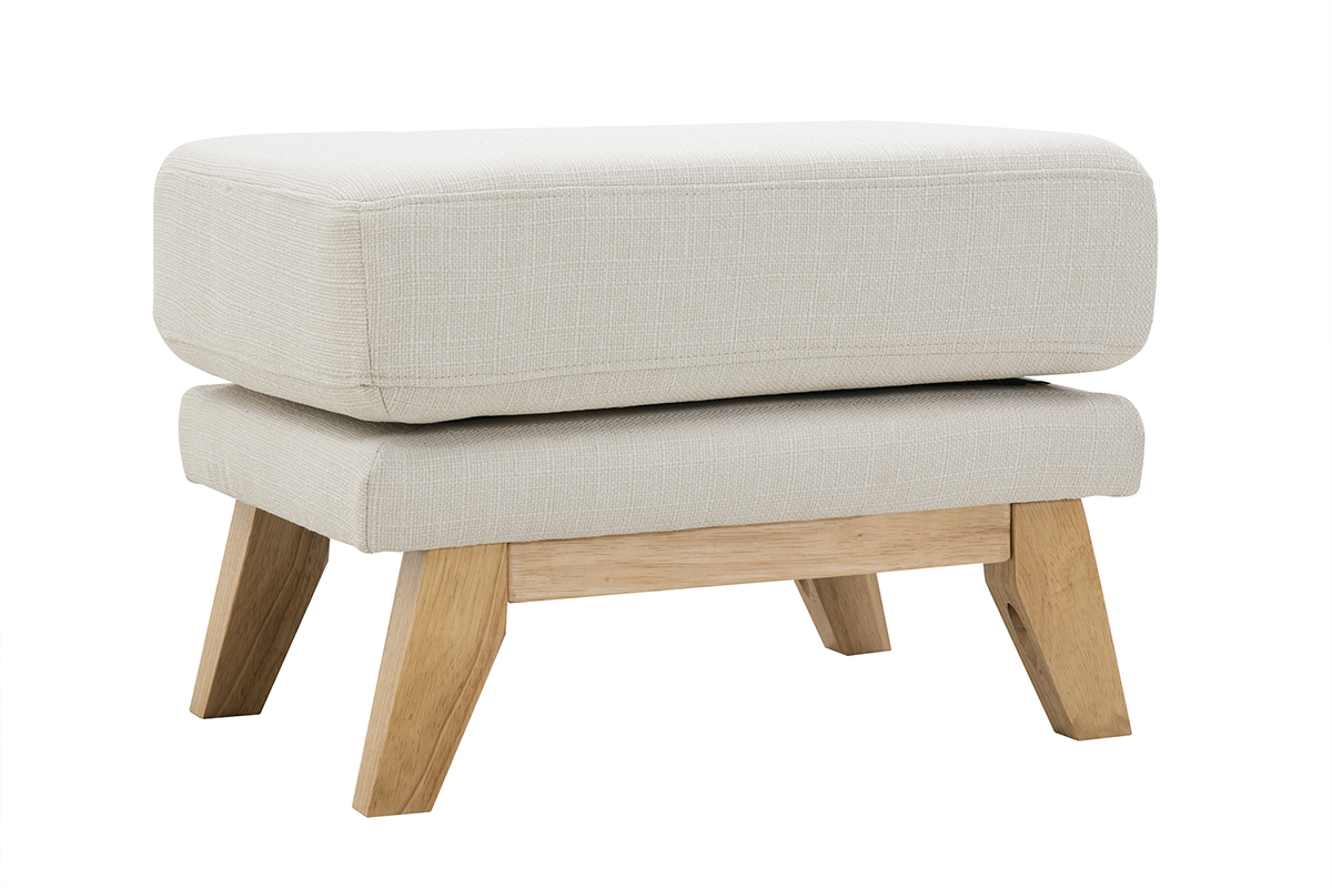 Pouf poggiapiedi scandinavo sfoderabile beige OSLO