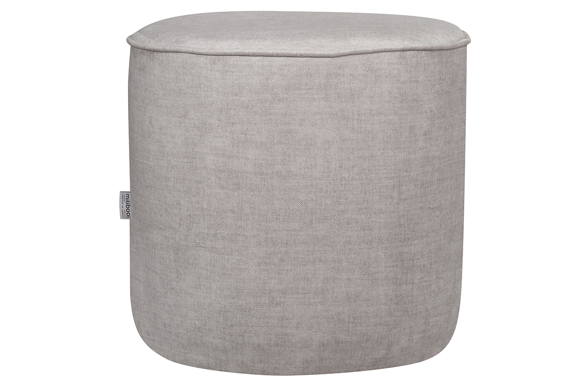 Pouf rotondo in tessuto beige D40 cm COQ