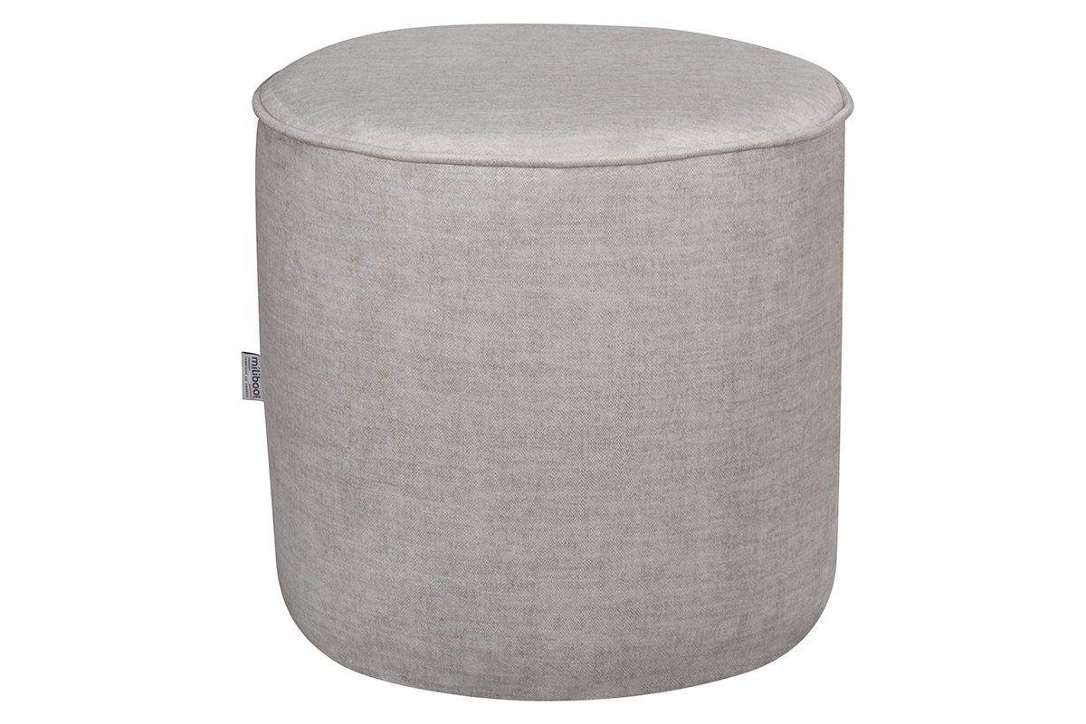 Pouf rotondo in tessuto beige D40 cm COQ