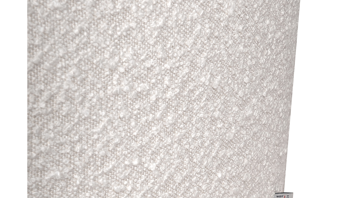 Pouf rotondo in tessuto effetto lana boucl bianco D100 cm SIMON