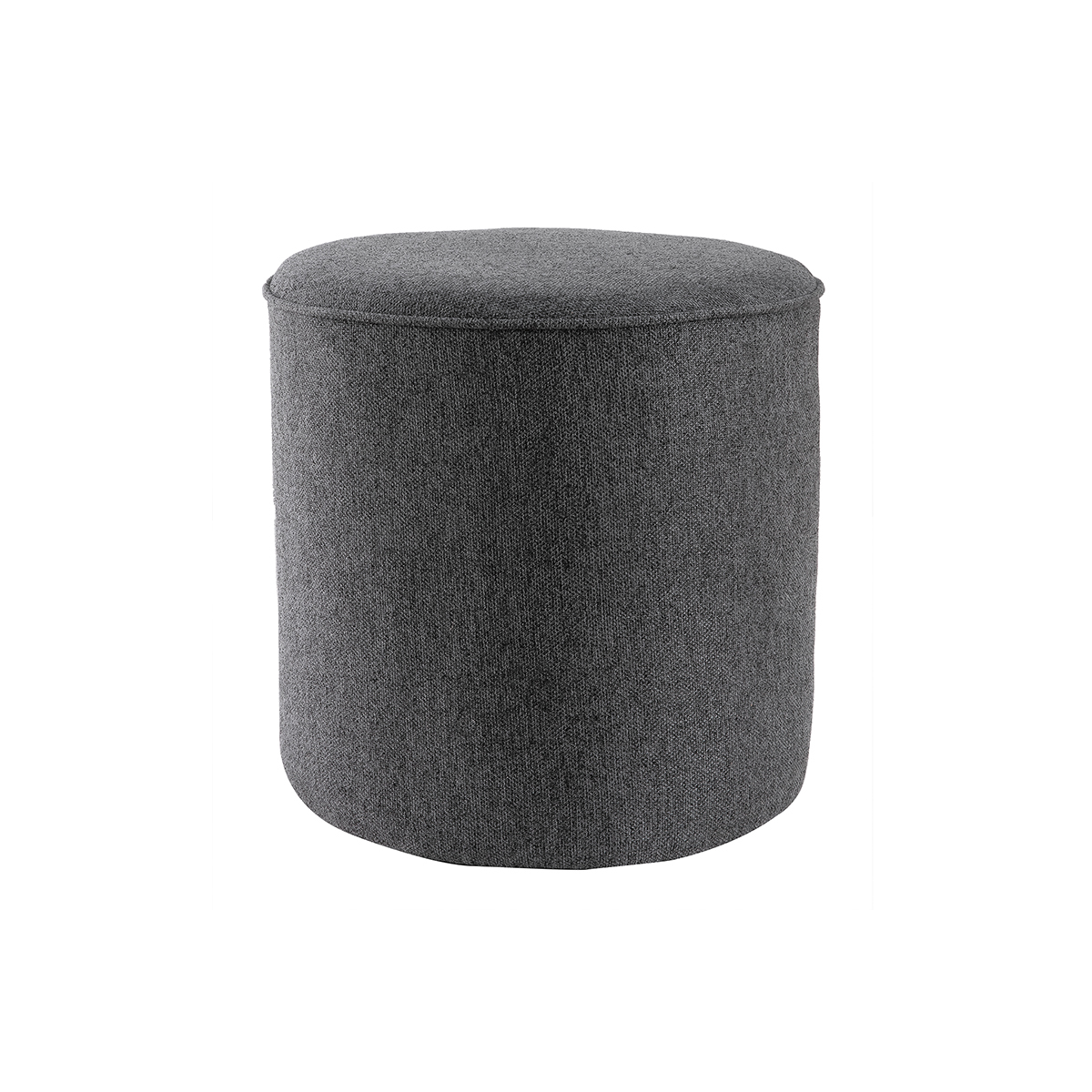 Pouf rotondo in tessuto grigio antracite D40 cm COQ