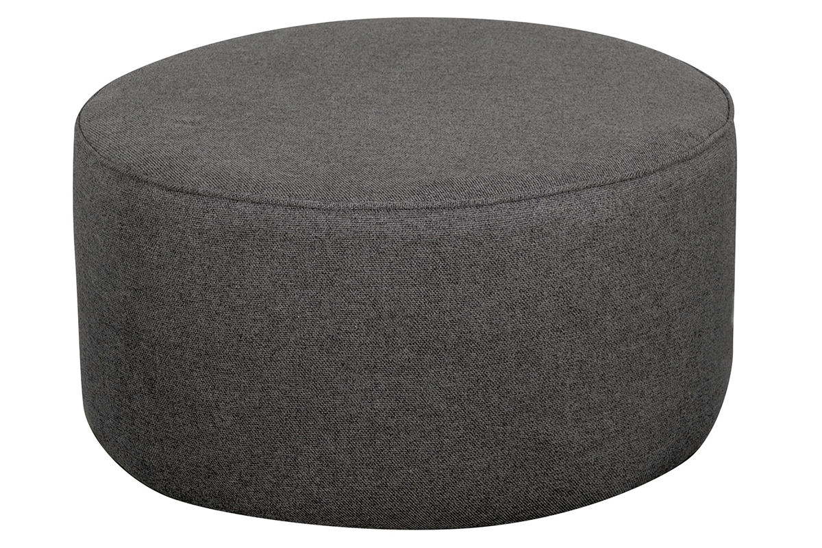 Pouf rotondo in tessuto grigio antracite D70 cm COQ