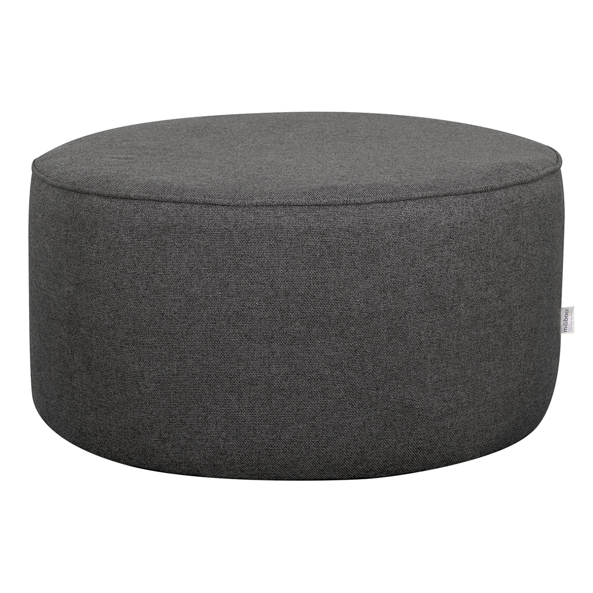 Pouf rotondo in tessuto grigio antracite D70 cm COQ