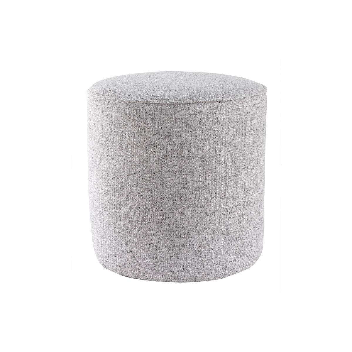 Pouf rotondo in tessuto grigio chiaro D40 cm COQ