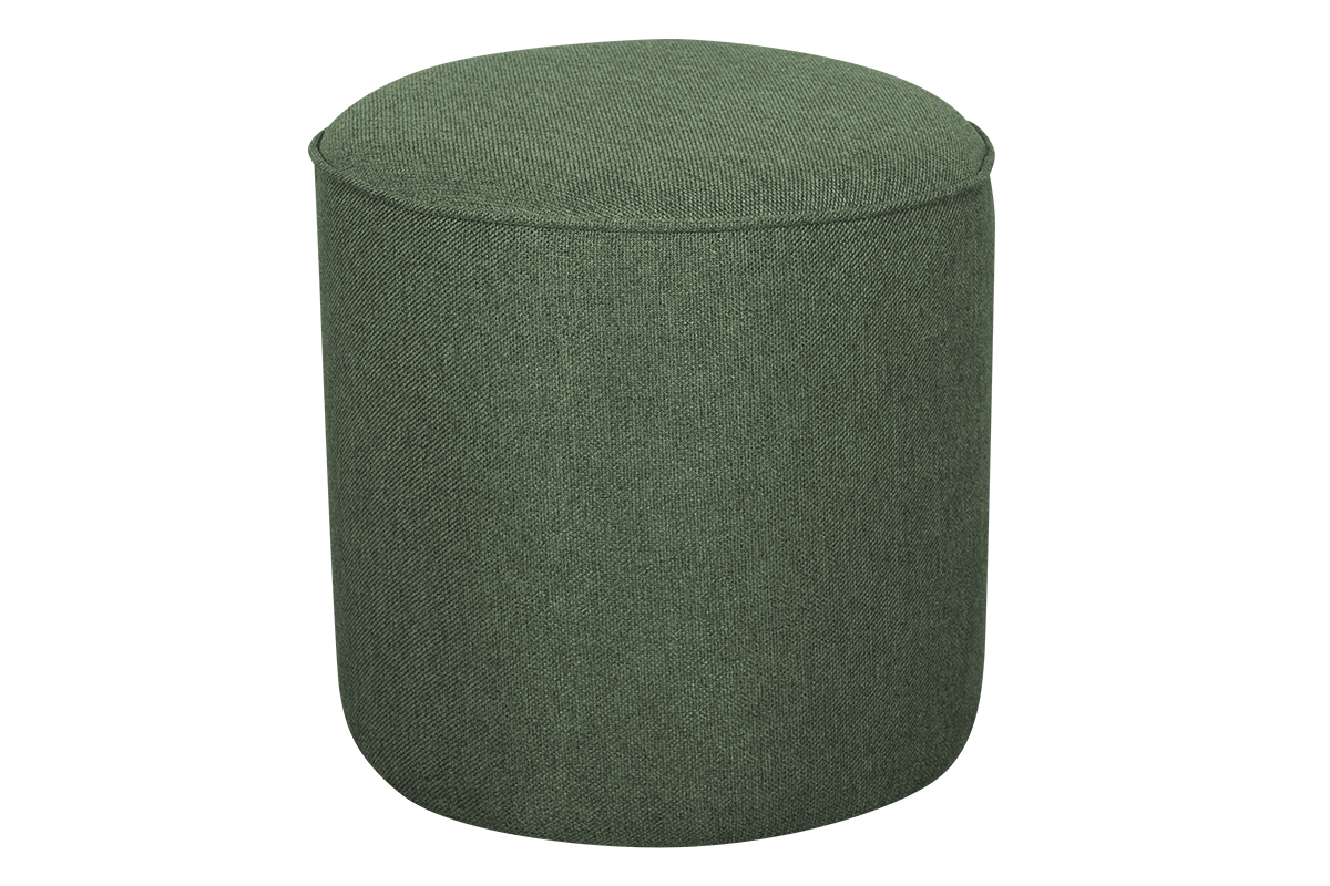 Pouf rotondo in tessuto kaki D40 cm COQ