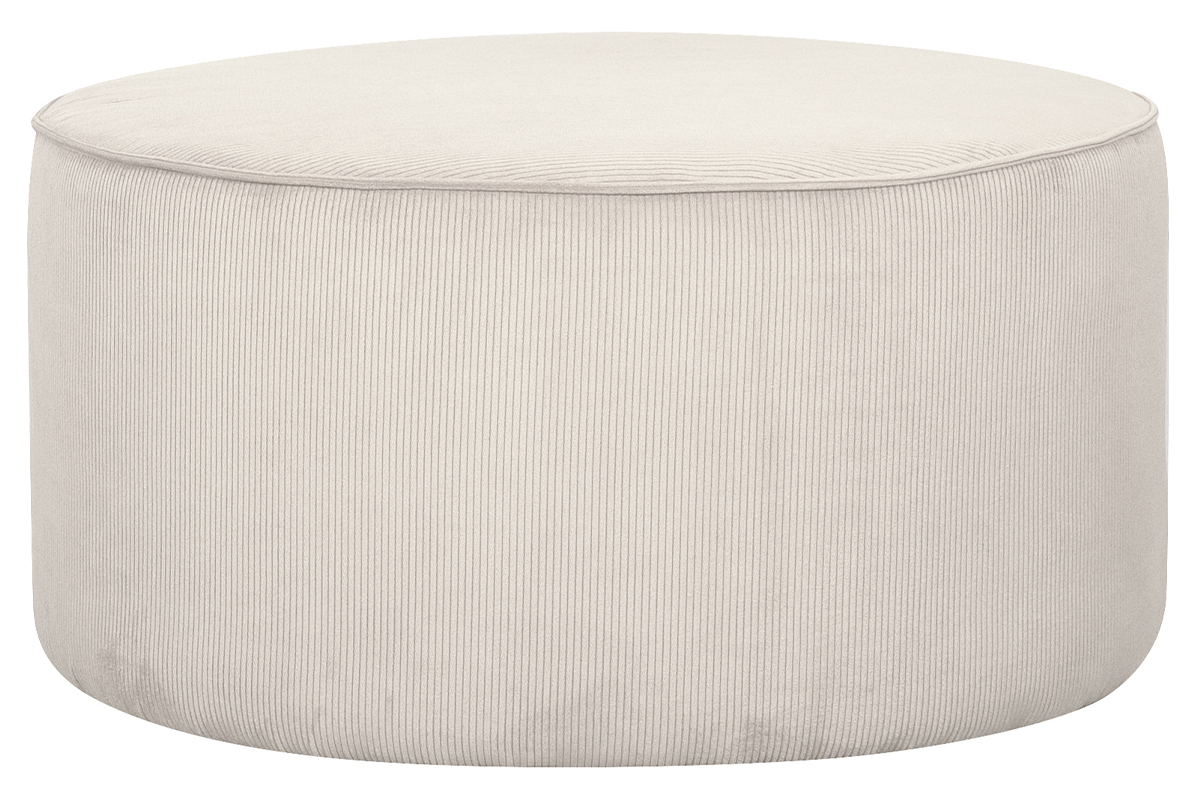 Pouf rotondo in velluto a coste cru D70 cm LOUIS