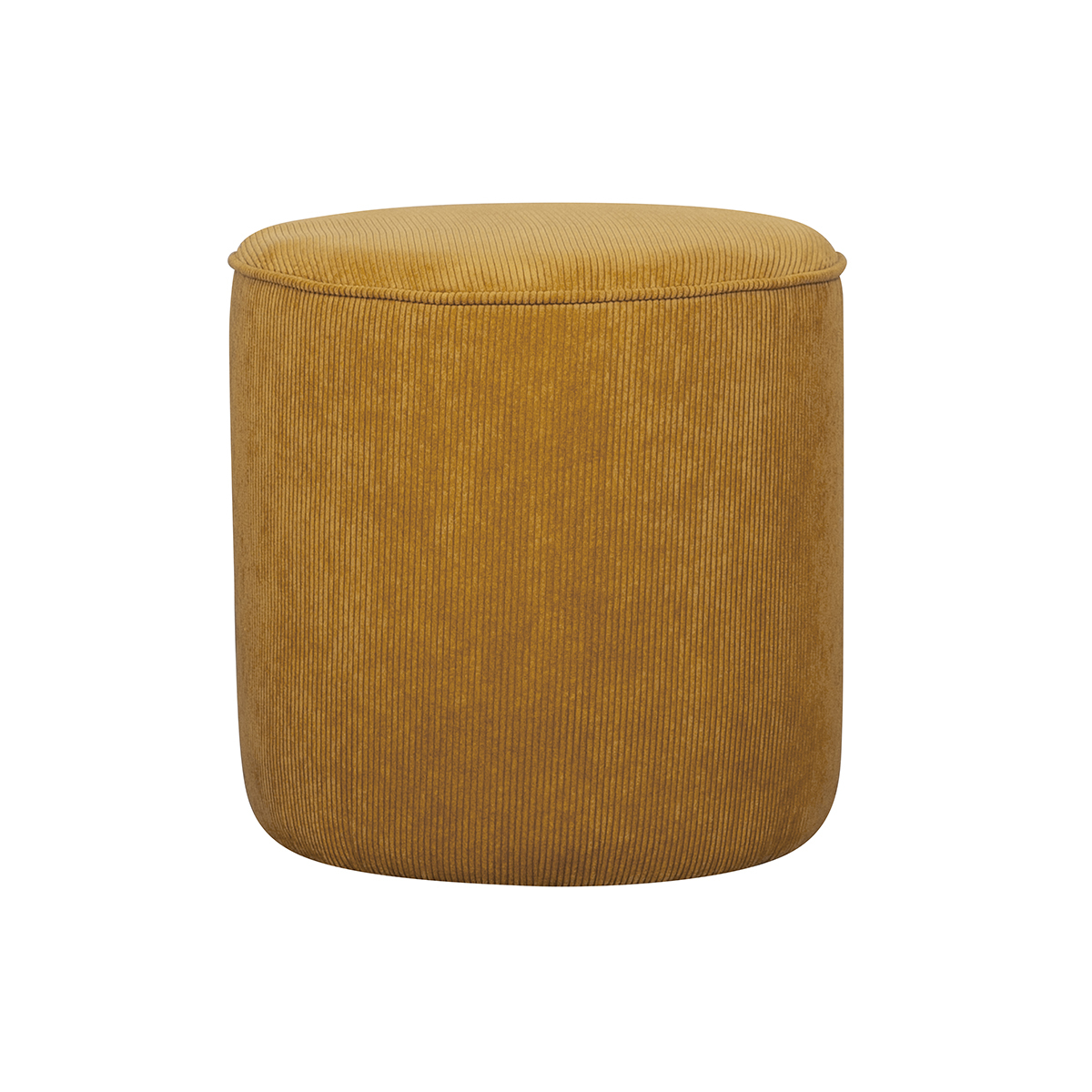 Pouf rotondo in velluto a coste giallo D40 cm LOUIS