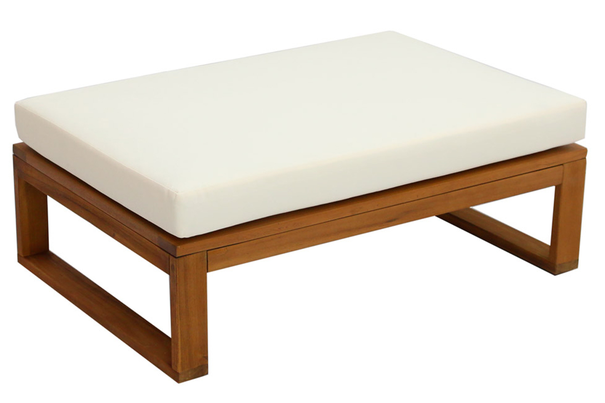 Salotto da giardino angolare 6-8 posti in legno massello con cuscini sfoderabili beige SALSA