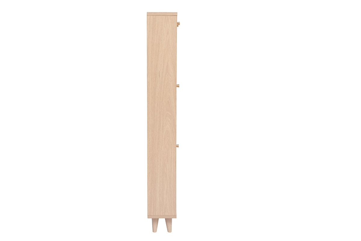 Scarpiera finitura legno chiaro rovere e metallo dorato L90 cm SILVESTRE