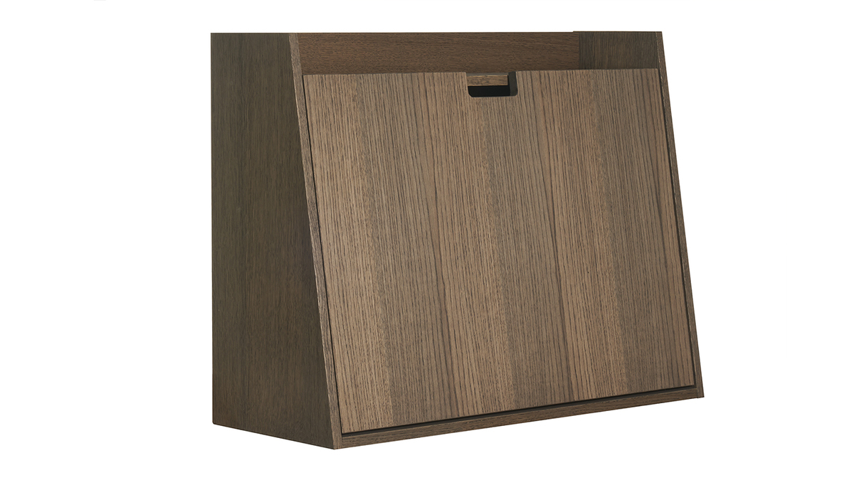 Scrivania da parete con vani in legno scuro L78 cm GABIN