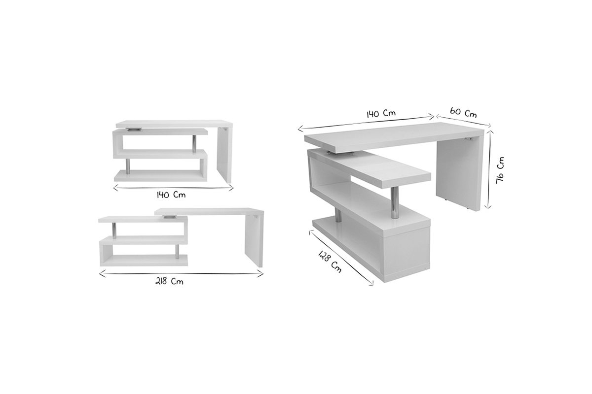 Scrivania design bianco opaco MAX