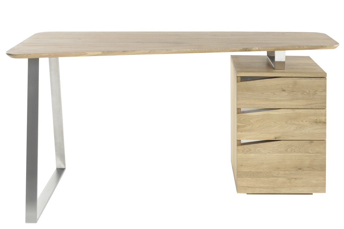 Scrivania design con cassetti metallo e legno L150 JANIS