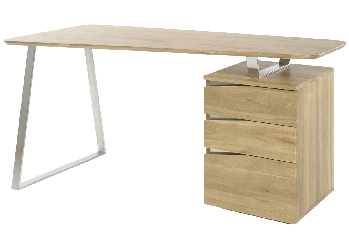 Scrivania design con cassetti metallo e legno L150 JANIS