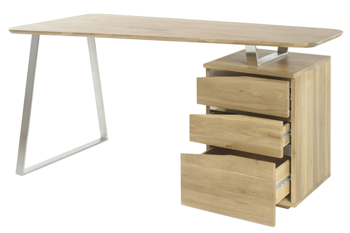 Scrivania design con cassetti metallo e legno L150 JANIS