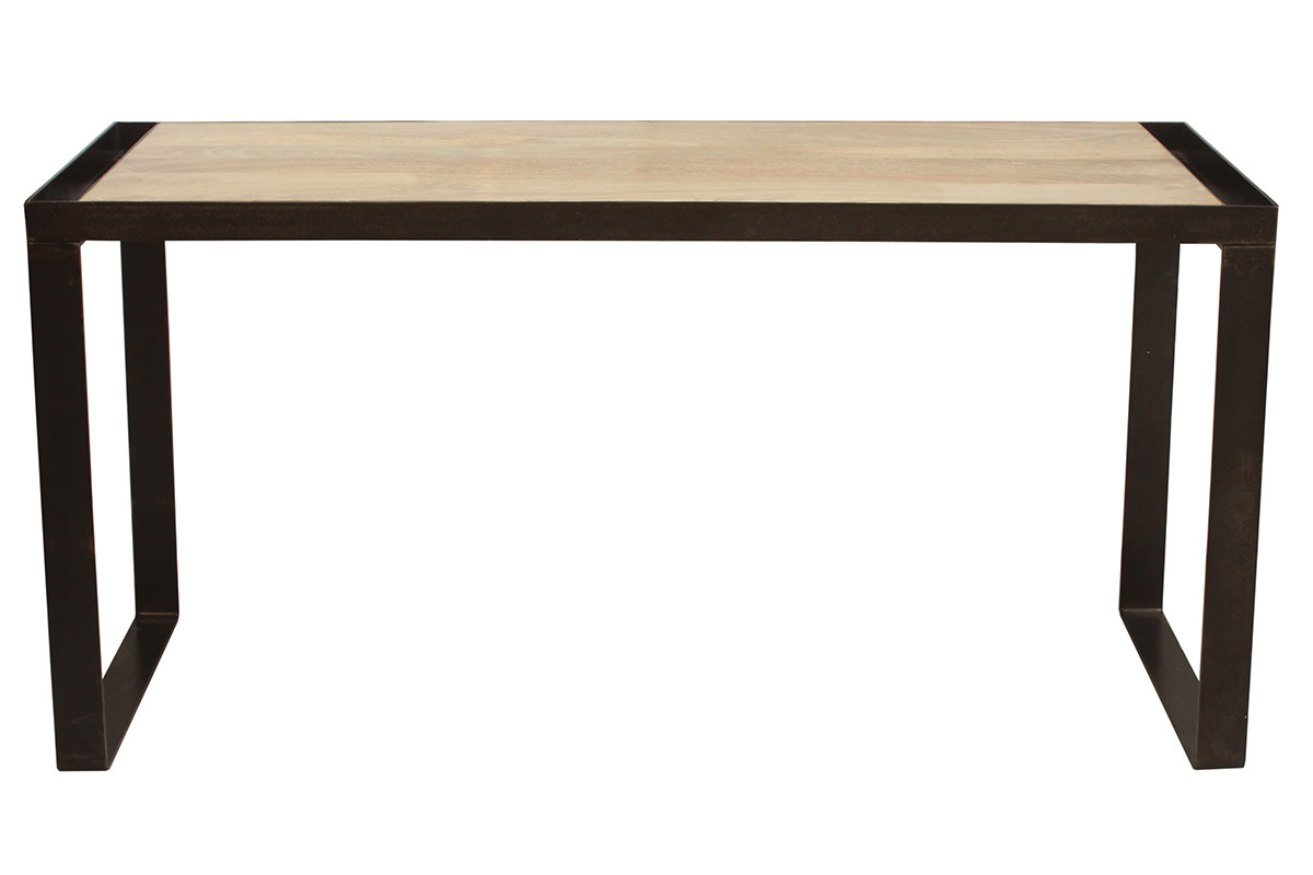 Scrivania design industriale legno massiccio L156 cm INDUSTRIA