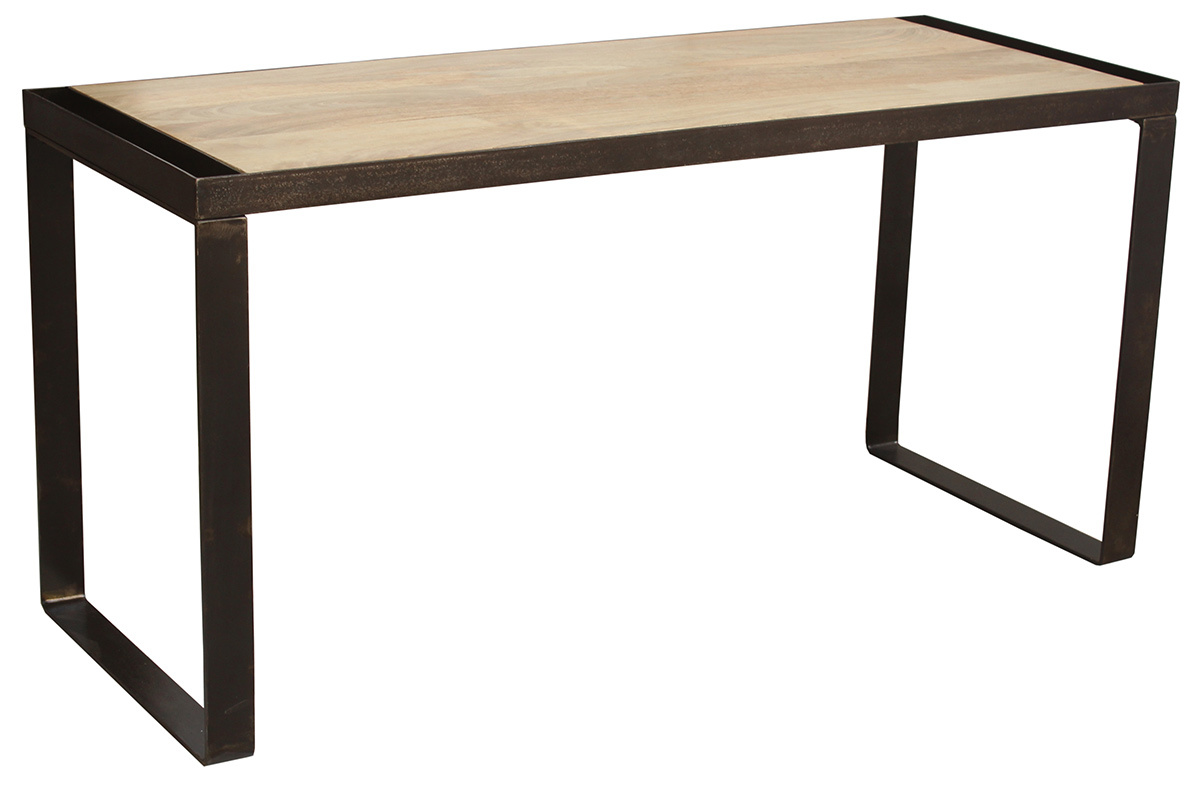 Scrivania design industriale legno massiccio L156 cm INDUSTRIA