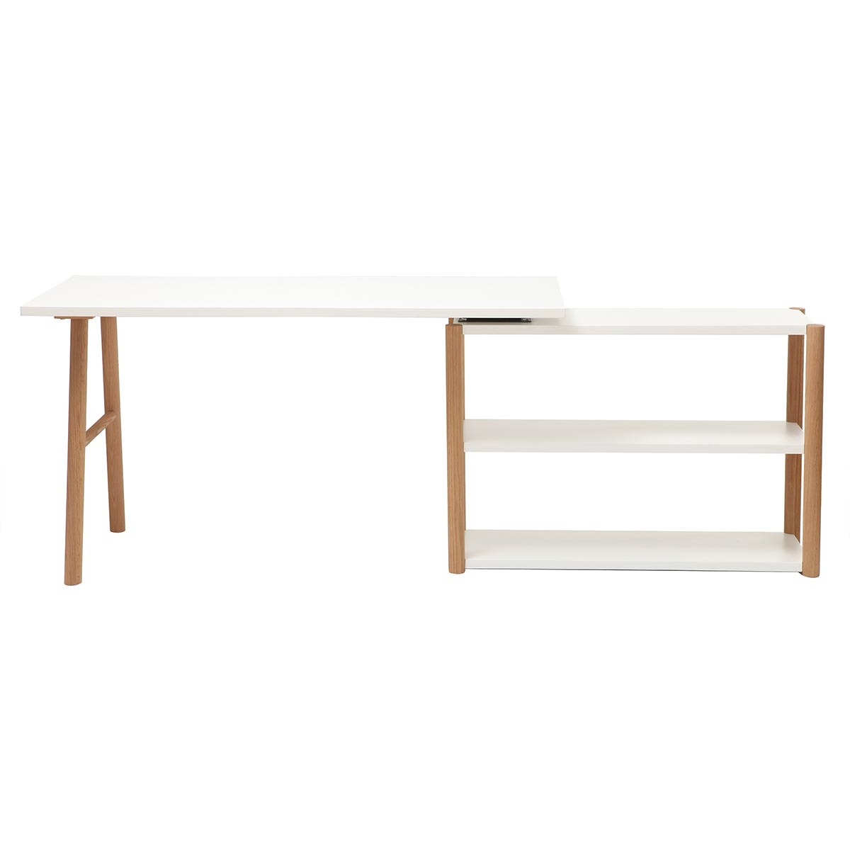 Scrivania girevole design scandinavo bianco e quercia GILDA