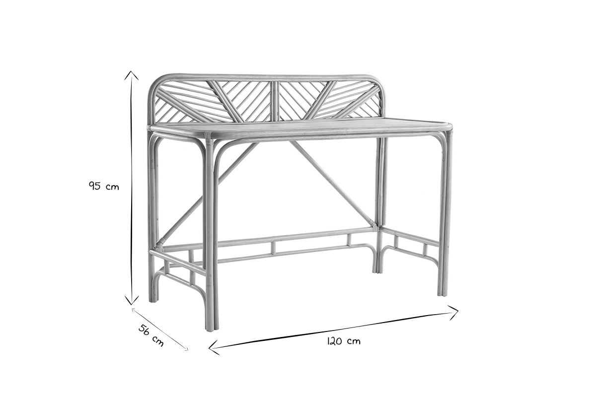 Scrivania in rattan L120 cm GALON