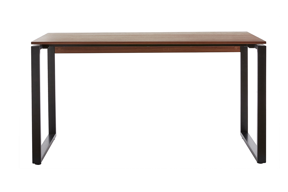 Scrivania legno scuro e metallo nero L138 cm OPAL