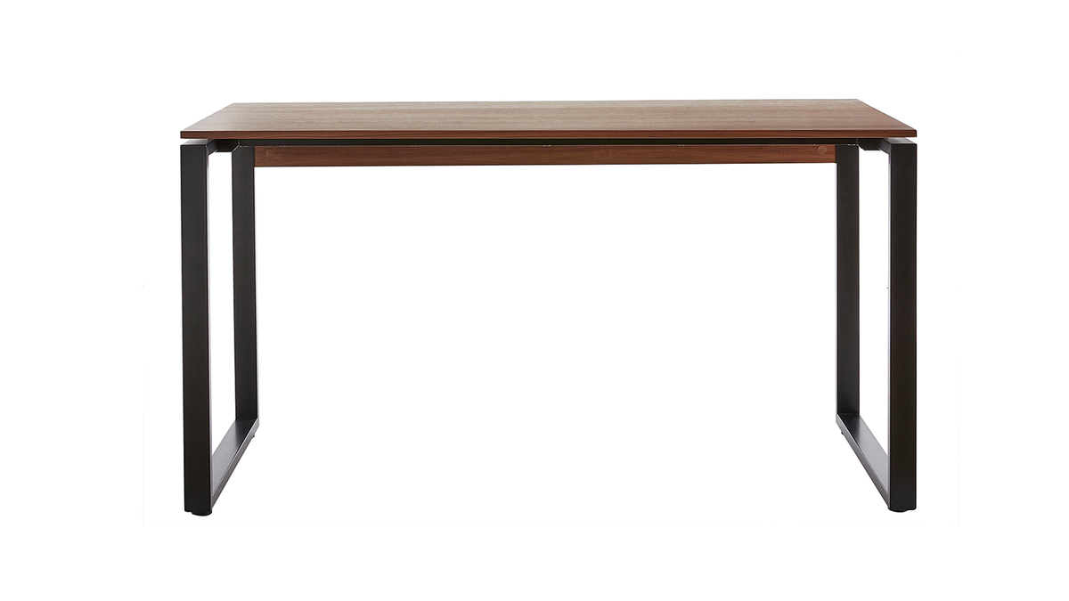 Scrivania legno scuro e metallo nero L138 cm OPAL